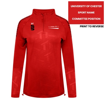 University of Chester - Impact 1/4 Zip Performance Top - Red - Women's Fit