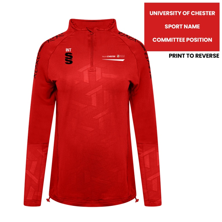 University of Chester - Impact 1/4 Zip Performance Top - Red - Women's Fit