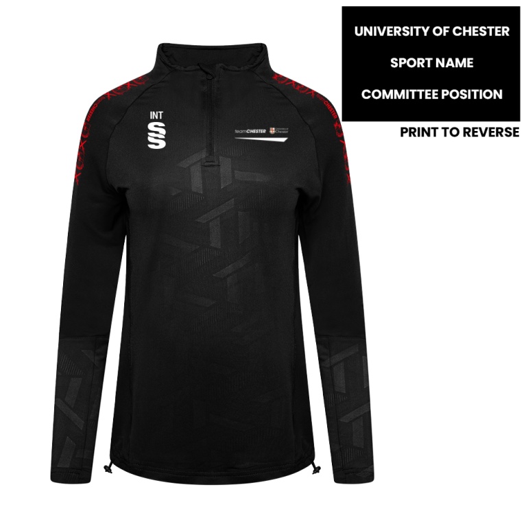 University of Chester - Impact 1/4 Zip Performance Top - Black - Women's Fit